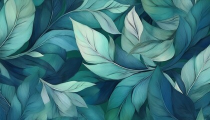 Obraz premium Seamless decorative leaves background graphic resource 