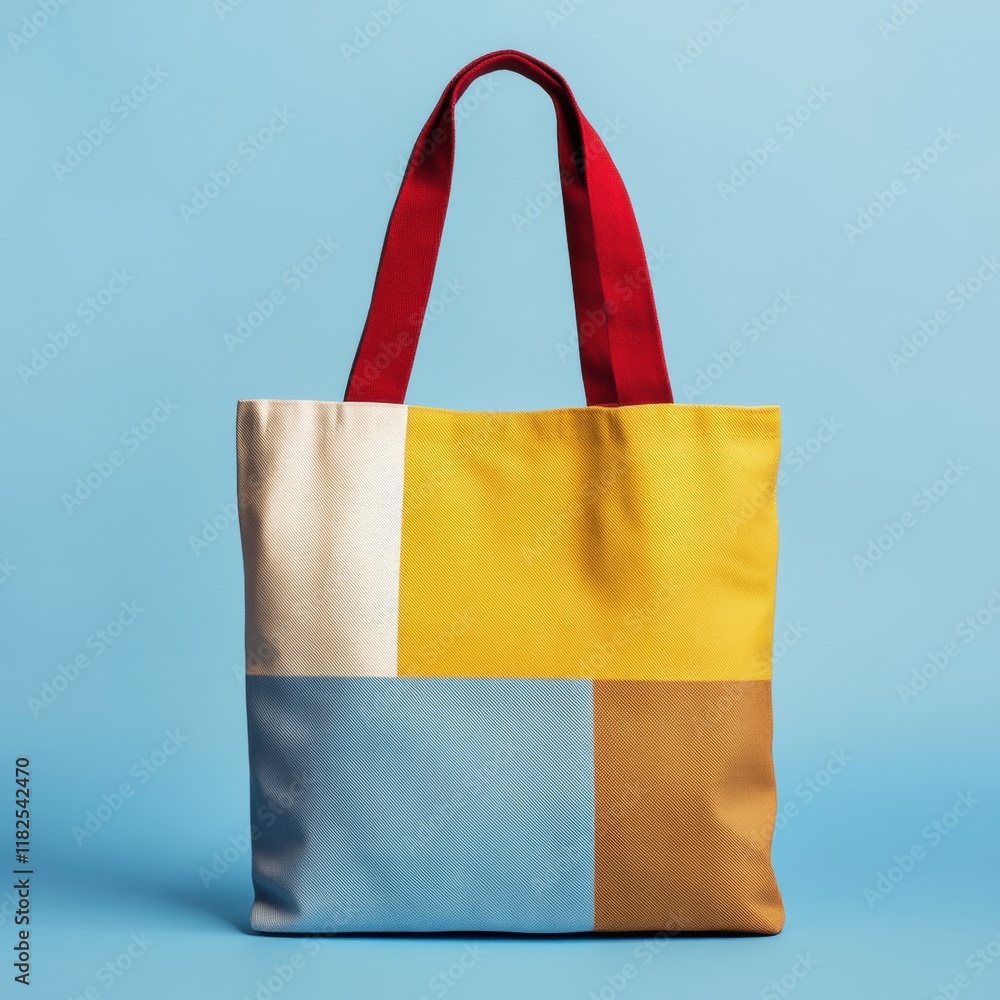 Poster colorful canvas tote bag mock-up for custom art and logo display, versatile design with transparent 