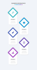 Vertical progress bar featuring 5 arrow-shaped elements, symbolizing the five stages of business strategy and progression. Clean timeline infographic design template. Vector for mobile presentation.