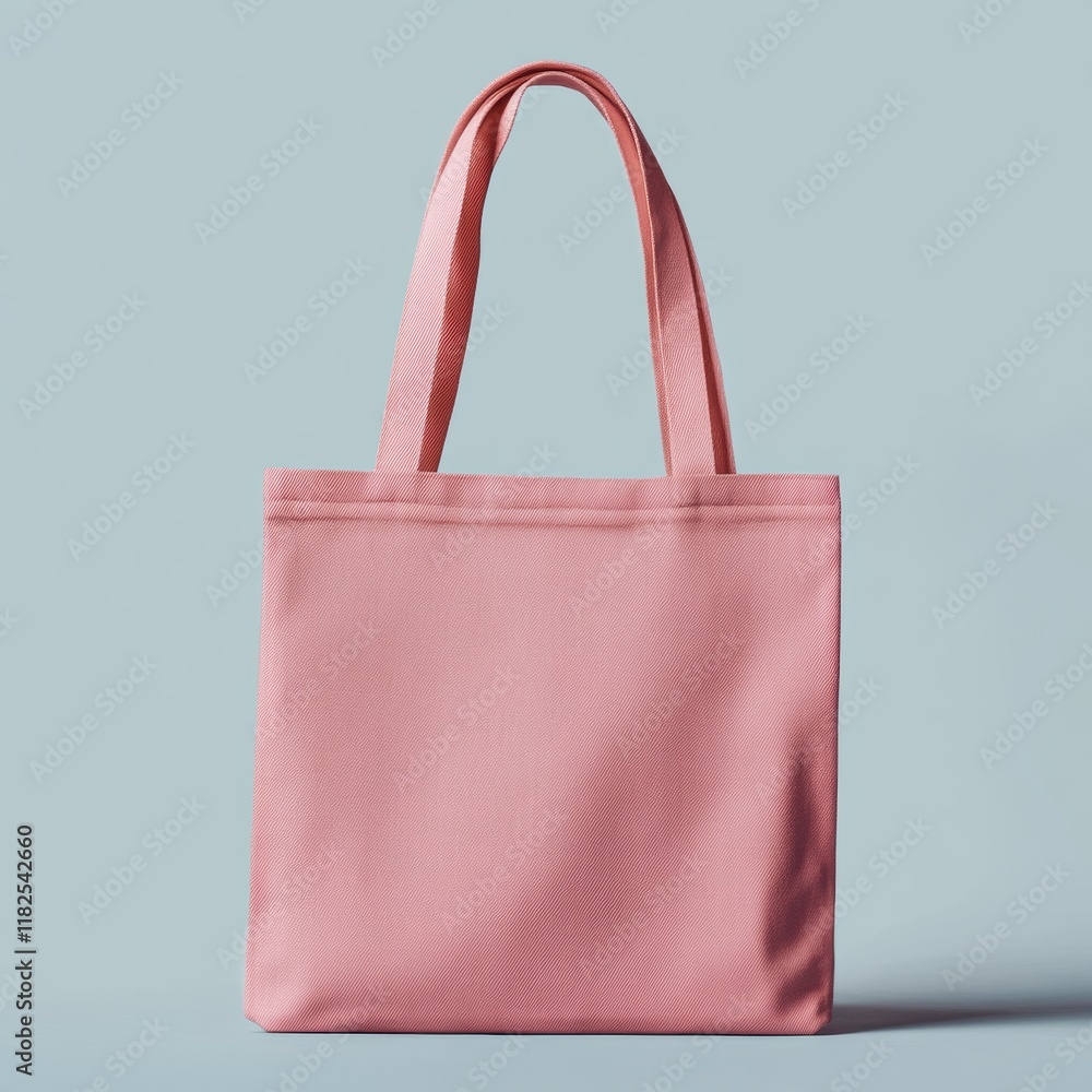 Poster pink canvas tote bag mock-up featuring customizable space for unique artwork or branding, transparen