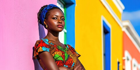 Fototapeta premium African woman standing in Cape Town -