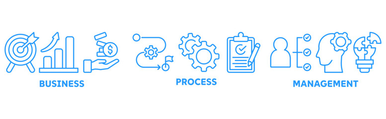 BPM icon set illustration concept with icon of business, process, management	