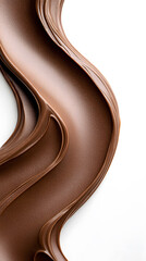 Melted chocolate texture on white background, Chocolate smear