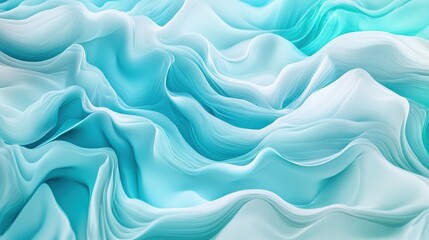Fototapeta premium Subtle flowing ripples in light cyan and turquoise underwater textures abstract art calm environment close-up view fluid concepts