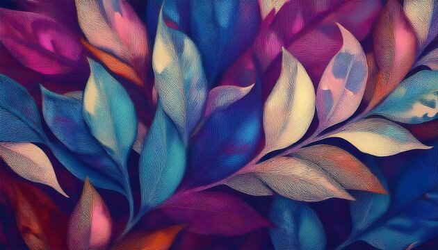 Seamless decorative leaves background graphic resource