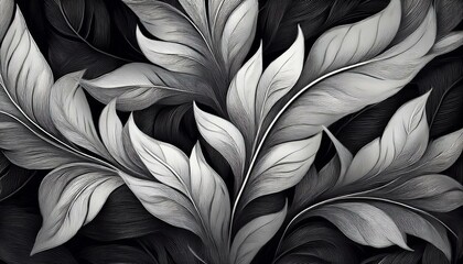 Seamless decorative leaves background graphic resource