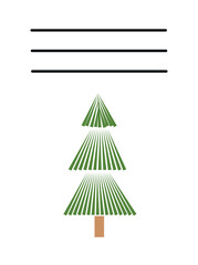Fototapeta premium Simple Christmas and New Year card with holiday symbols and space for inscription.