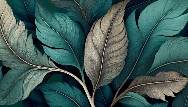 Seamless decorative leaves background graphic resource