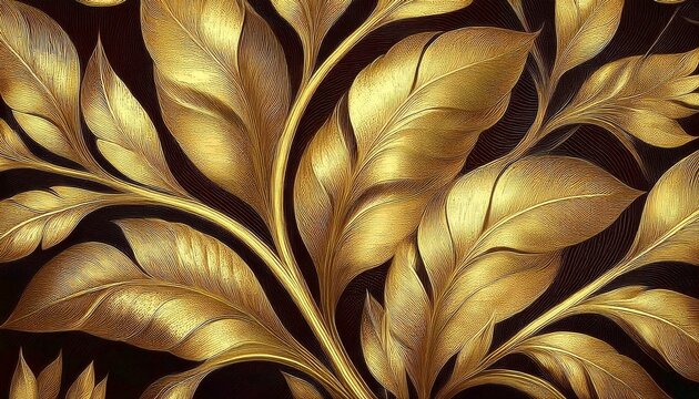 Seamless decorative leaves background graphic resource
