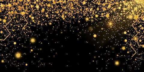 Naklejka premium Golden Starry Night