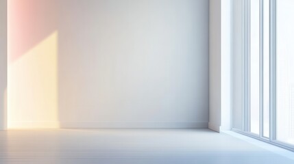 Fototapeta premium Bright modern interior design minimalist workspace graphic design soft lighting serene environment professional aesthetic