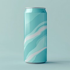 Fototapeta premium Cyan Aluminum Drink Can Mockup, sleek design, ample branding space, transparent background, ideal for product presentations and marketing.