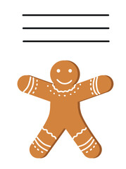 Simple Christmas and New Year card with holiday symbols and space for inscription.