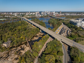 City Skyline, River, Bridges, 9th street, Richmond, Virginia
