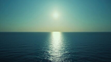 Obraz premium Vast Ocean Under Clear Gradient Sky Photography