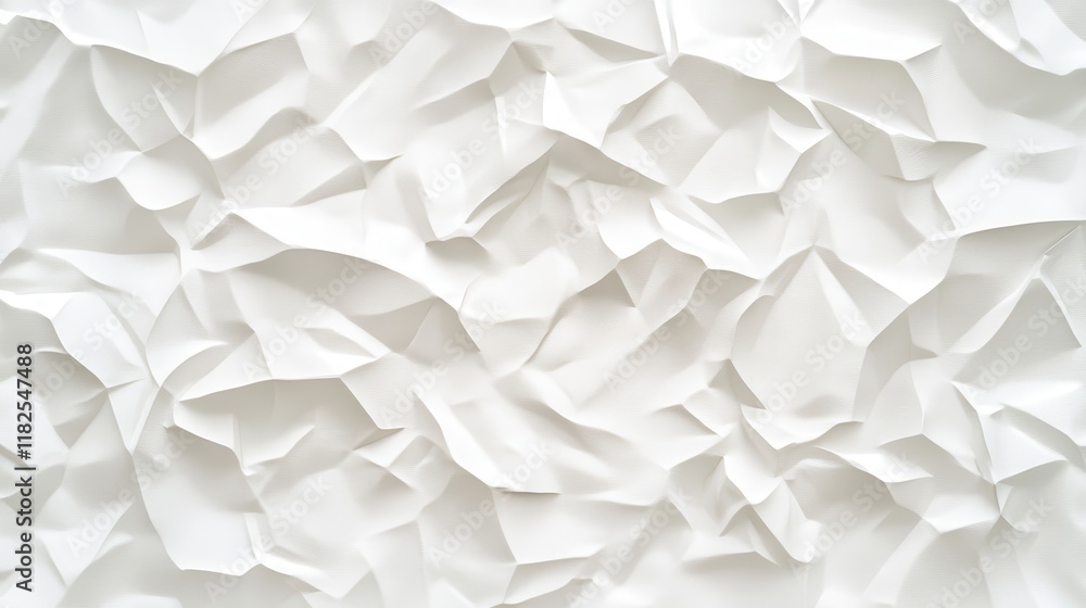 Poster crumpled white texture studio artistic background simple design close-up seamless patterns for creat