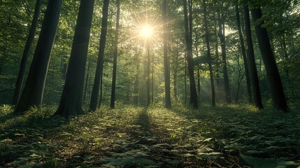 Obraz premium Hyper Realistic Cinematic Ground-Level Shot of Nature