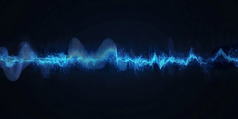 Minimal Audio Graphic in Blue Against Black Background