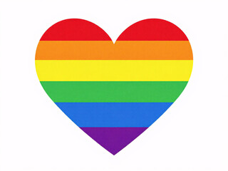 Rainbow heart symbolizing LGBTQ pride and love.