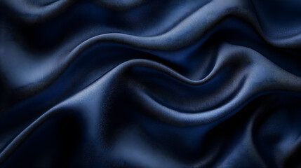 Fototapeta premium Navy Blue Silk Drapes and Swirls Elegant Flowing Fabric with Luxurious Texture