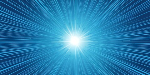 Fototapeta premium Abstract Blue Light Speed Burst