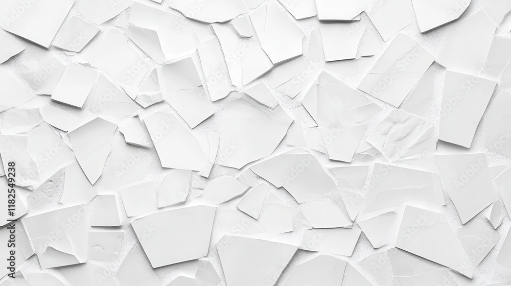 Poster artistic white mosaic texture ideal for modern design elements in clean spaces