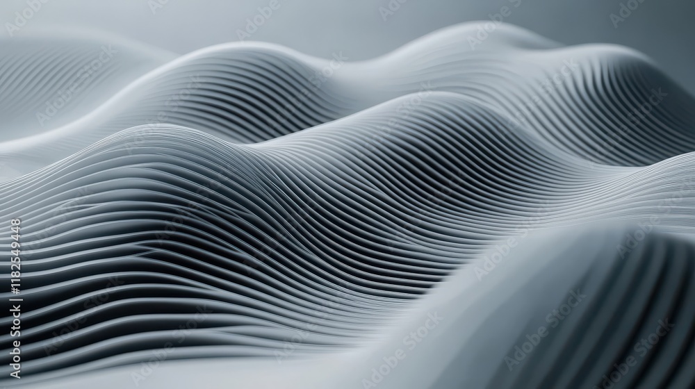 Poster dynamic flow of white streaks over gray gradient background abstract art modern design digital visua