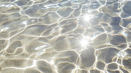 Sunlight Reflecting on Clear Water Surface Texture