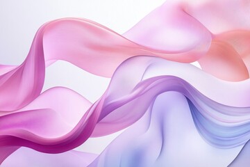 Obraz premium Delicate waves of pastel silk gracefully dance in soft light, creating an ethereal atmosphere full of tranquility and beauty