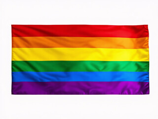 Colorful LGBTQ pride flag with diverse stripes.