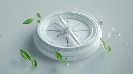 Rotated Flying White Minimalistic Globe Design