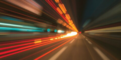 Obraz premium Night Drive, Speed and Lights