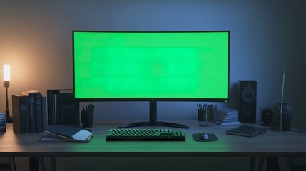 Modern Student Desk Setup View from the Front