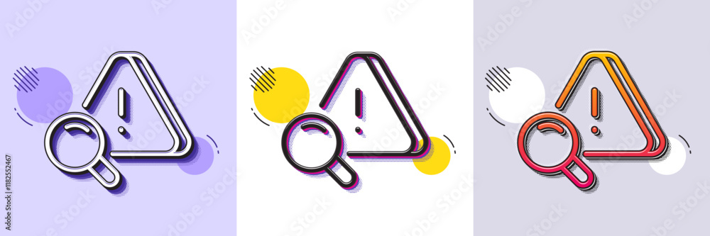 Poster attention line icon. halftone dotted pattern. gradient icon with grain shadow. important warning sig