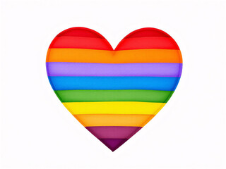 Rainbow heart symbolizing LGBTQ pride and love.