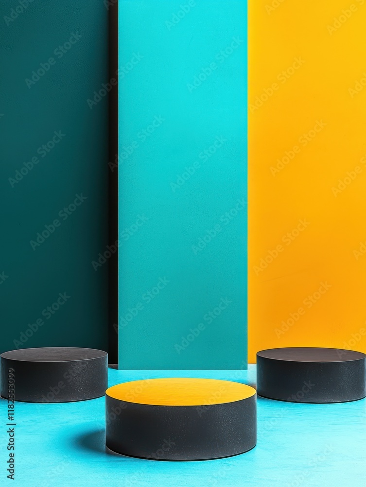 Poster surreal product display turquoise background high-resolution image modern style artistic viewpoint b