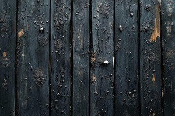 Fototapeta premium Close-up of weathered dark wooden boards, showcasing a rustic texture ideal for backgrounds and design projects