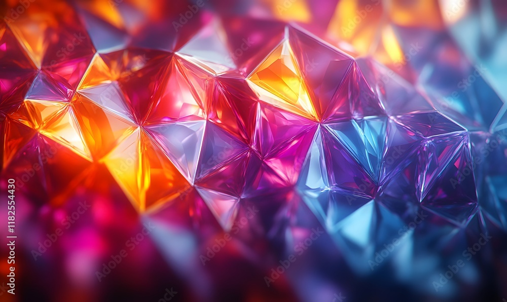 Aufkleber design a vibrant background with a 3d crystal lattice pattern