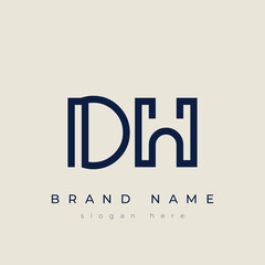 D and H logo design. DH abstract Letters Logo Monogram. This logo design is the process of creating a visual symbol that represents a brand, company, or individual.