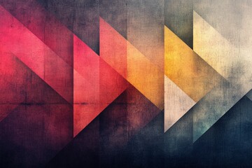 Interlocking triangles form a vibrant geometric pattern, showcasing a textured, abstract design