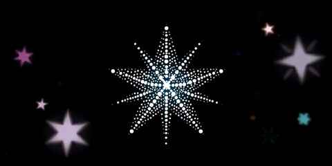Fototapeta premium Glowing Star Burst in Dark Night