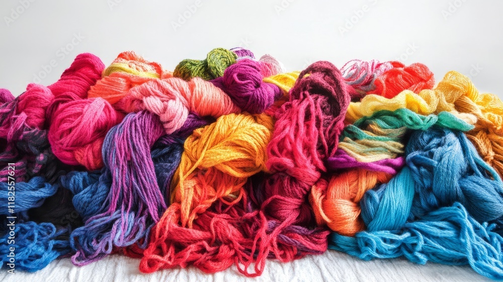 Poster vibrant array of multicolored yarn skeins