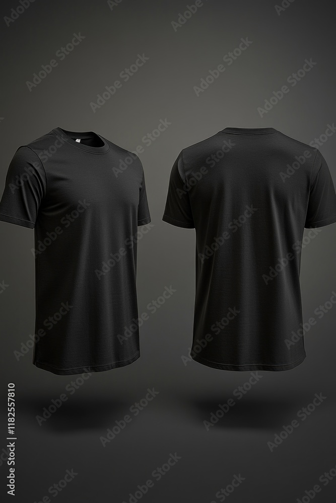 Poster a simple yet effective design featuring a black t-shirt against a dark background, perfect for use i