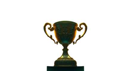 Photo of Gold trophy isolated on transparent background