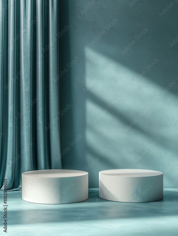 Poster surreal product display turquoise background high-resolution visuals modern environment minimalist c