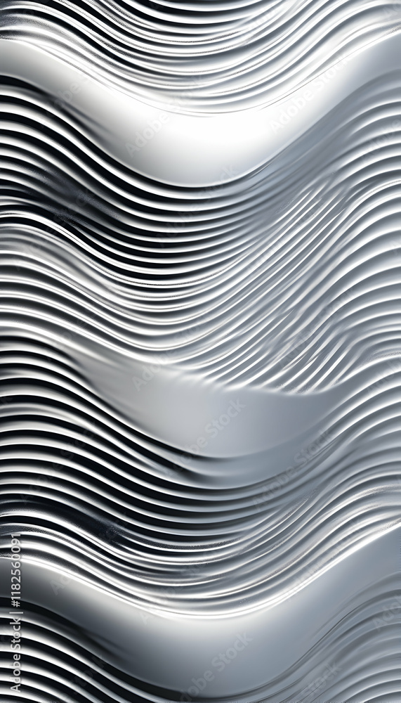 Aufkleber smooth silver-gray wave pattern for a modern abstract background -