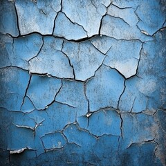 Obraz premium Cracked blue wall close-up