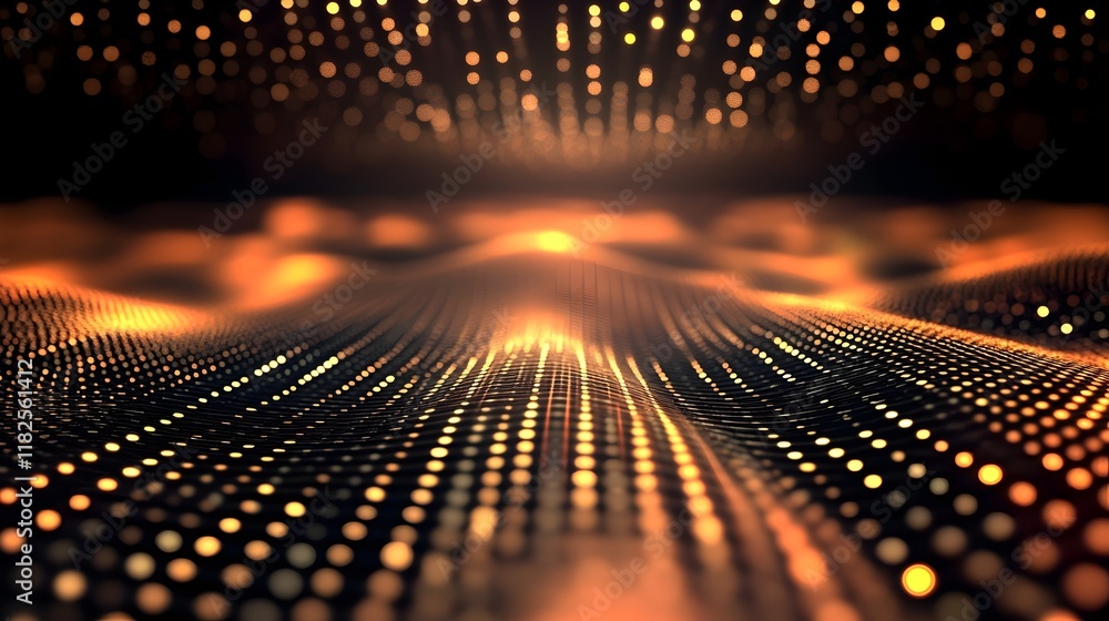 Aufkleber abstract golden wave particle background texture digital art