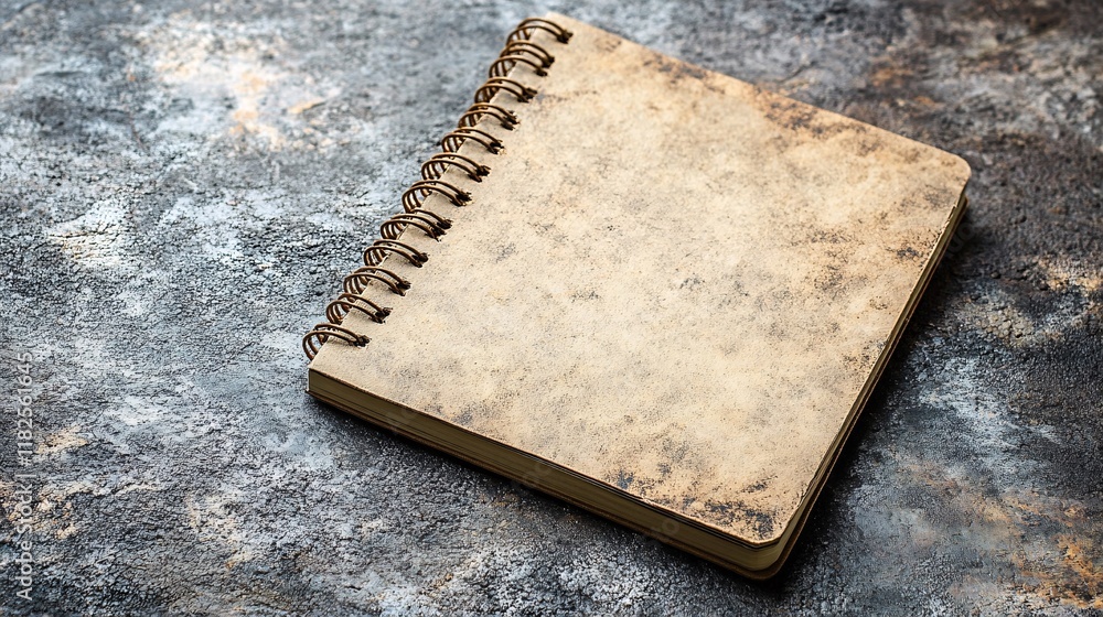 Poster Notebook placed on a textured surface ready for writing or sketching ideas