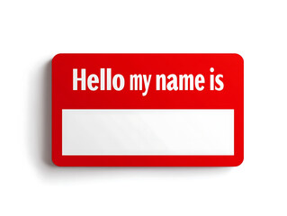Red name tag